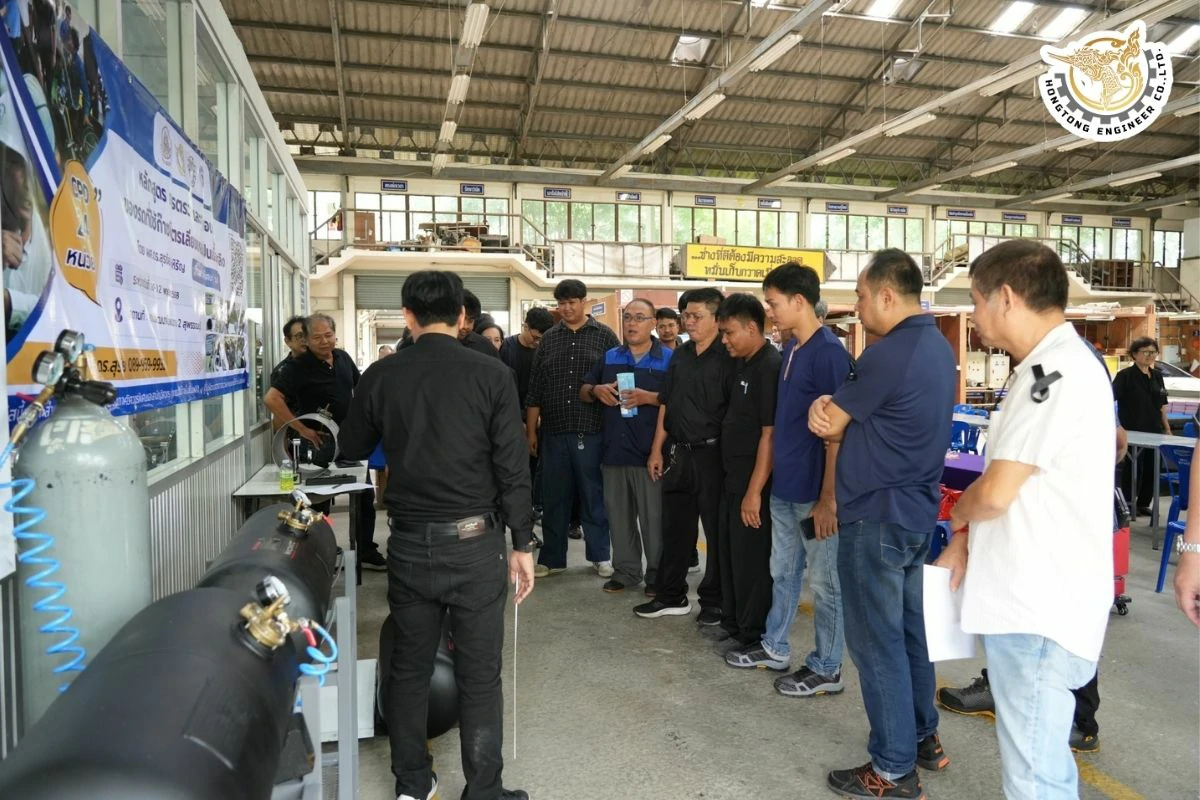 อบรมการตรวจและทดสอบถังของรถใช้ก๊าซปิโตรเลียมเหลวเป็นเชื้อเพลิง หงษ์ทองเอ็นจิเนียร์